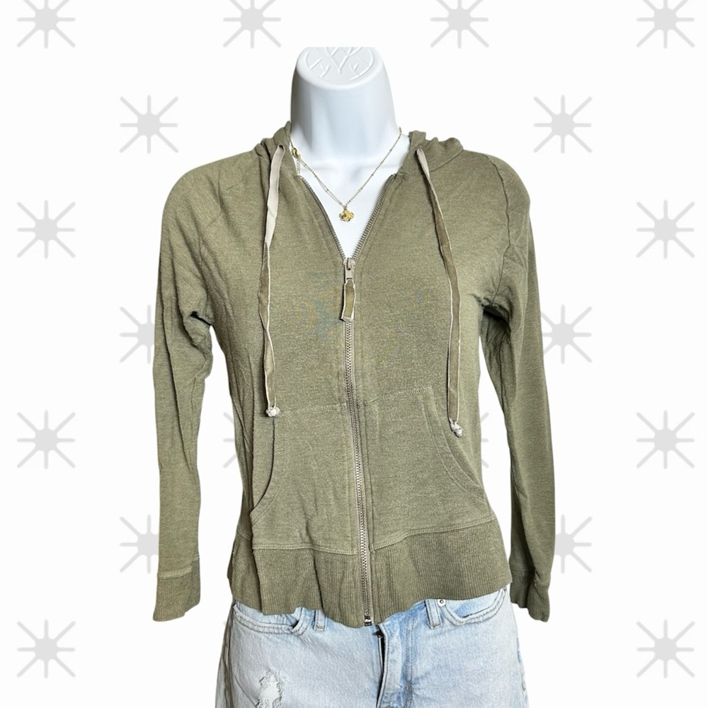 Victoria’s Secret Olive Zip Up Hoodie Size  XS Casual Winter Activewear Jacket